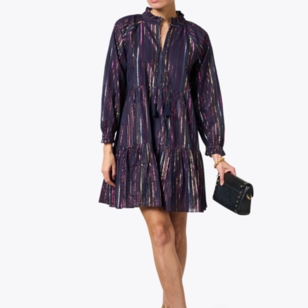 NWT Roller Rabbit Janni Rainbow Lurex Dress